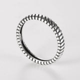 925 Silver Retro Thai Twill Finger Rings for Women Men Couple's Stack-able