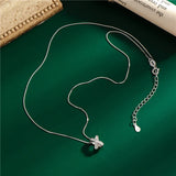 925 Sterling Silver Cross Pendant Necklace with Rhinestones