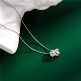925 Sterling Silver Cross Pendant Necklace with Rhinestones