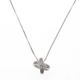 925 Sterling Silver Cross Pendant Necklace with Rhinestones