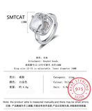 925 Silver Geometric Pearl Irregularity Ring Women Wedding Jewelry