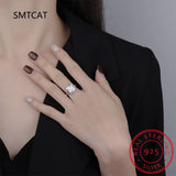 925 Silver Geometric Pearl Irregularity Ring Women Wedding Jewelry