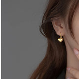 925 Silver Romantic Love Heart Earrings Fine Jewelry Heart Drop Earrings