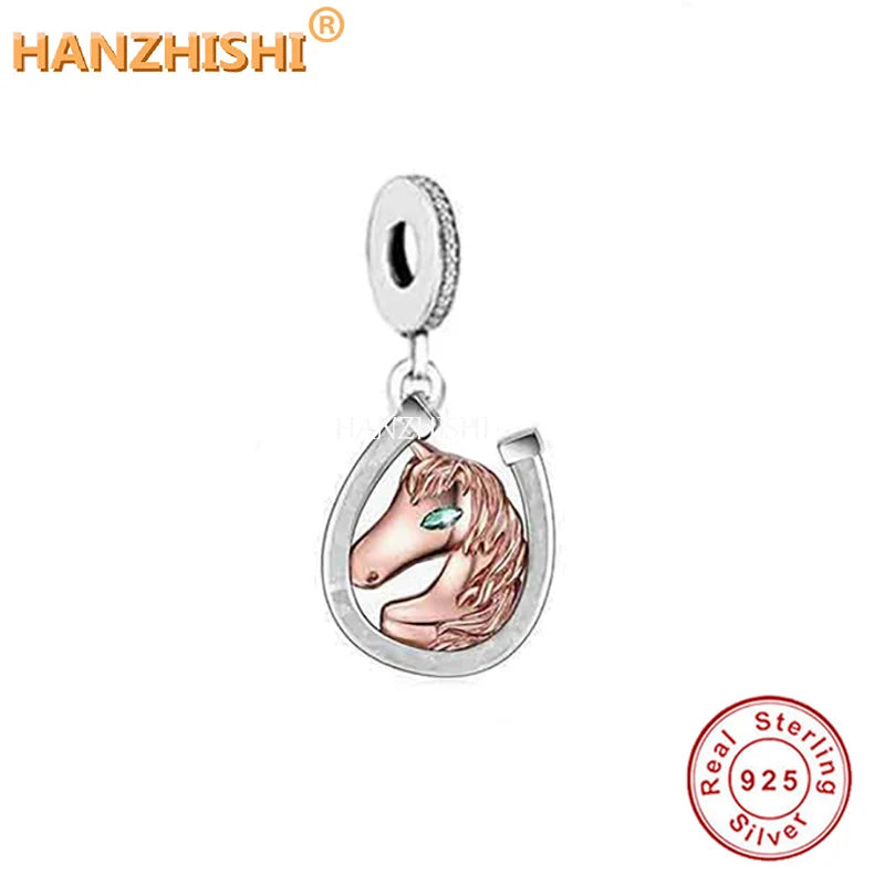 925 Silver Rose Horse Pendant Necklace Jewellery Anniversary Gift