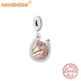 925 Silver Rose Horse Pendant Necklace Jewellery Anniversary Gift