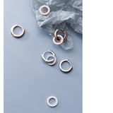 925 Silver Rose Gold Round Ear Clip Earrings for Women