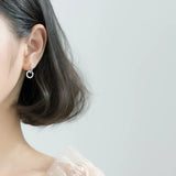 925 Silver Rose Gold Round Ear Clip Earrings for Women