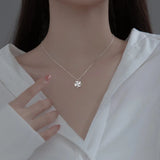 925 Silver Rotatable Zircon Windmill Pendant Necklace for Women