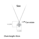 925 Silver Rotatable Zircon Windmill Pendant Necklace for Women