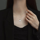 925 Silver Round 26 Letter Necklace Coin Pendant Hypoallergenic Jewelry