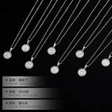 925 Silver Round 26 Letter Necklace Coin Pendant Hypoallergenic Jewelry