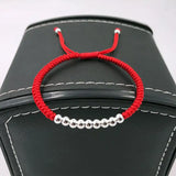 925 Silver Beads Red Rope Bracelet Lucky Amulet Jewelry