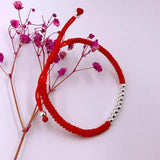 925 Silver Beads Red Rope Bracelet Lucky Amulet Jewelry