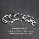 925 Sterling Silver Round Hoop Circle Earrings DIY Jewelry Accessories
