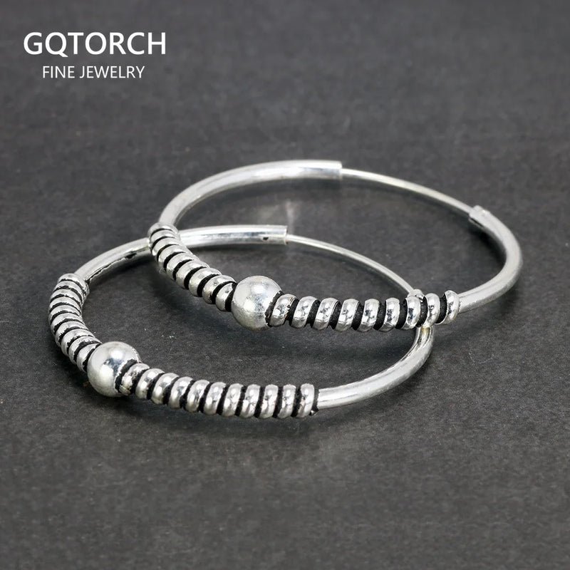 925 Sterling Silver Round Hoop Circle Earrings DIY Jewelry Accessories