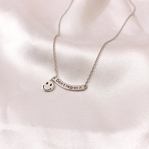 925 Sterling Silver Smile Face Pendant Necklace for Women