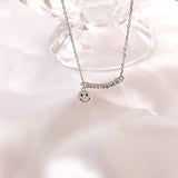 925 Sterling Silver Smile Face Pendant Necklace for Women