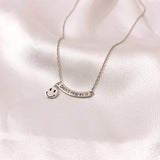 925 Sterling Silver Smile Face Pendant Necklace for Women
