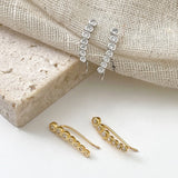 925 Silver Zircon Climber Earrings for Women Ear Crawler