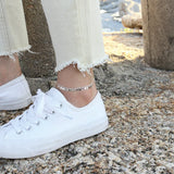 925 Sterling Silver Tassel Ankle Bracelet Woman Accessories
