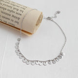 925 Sterling Silver Tassel Ankle Bracelet Woman Accessories