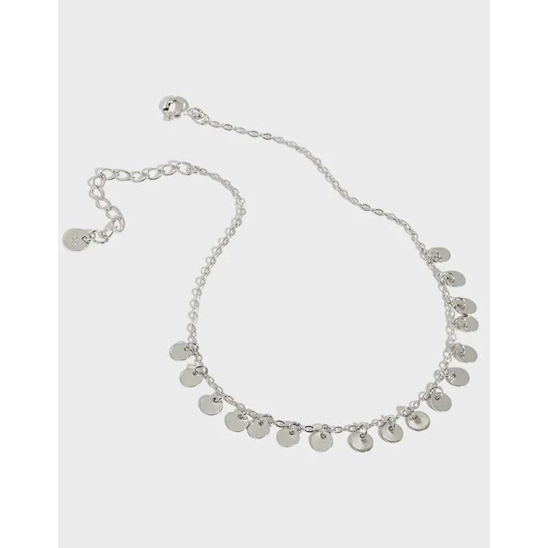 925 Sterling Silver Tassel Ankle Bracelet Woman Accessories