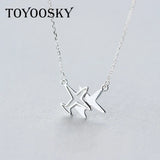 925 Silver Airplane Pendant Necklace Aircraft Jewelry