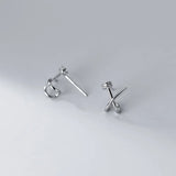 925 Silver Crossed Stud Earrings for Women