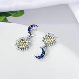925 Silver Shambhala Diamond Ball Earrings Long Fringed Heart Shape