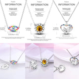 925 Silver Sunflower Necklace For Women Wedding Gift