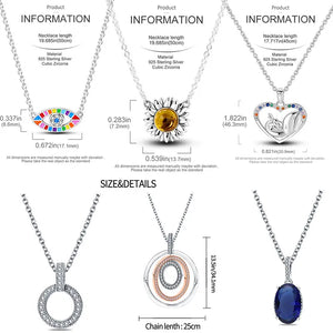 925 Silver Sunflower Necklace For Women Wedding Gift