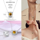 925 Silver Sunflower Necklace For Women Wedding Gift
