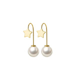 925 Silver Shell Bead Star Earrings Sweet Ear Jewelry