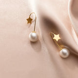 925 Silver Shell Bead Star Earrings Sweet Ear Jewelry