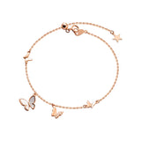 925 Silver Shell Butterfly Bracelet Zircon Adjustable Chain Jewelry