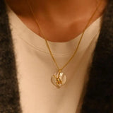925 Silver Pearl Rabbit Pendant Necklace Women 20k Yellow Plating Jewelry