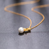 925 Silver Shell Pearl Cat Pendant Necklace 18k Plating Fine Jewelry