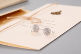 925 Silver Shell Pearl Flower Stud Earrings Women Girls Jewelry