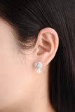 925 Silver Shell Pearl Flower Stud Earrings Women Girls Jewelry