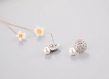 925 Silver Shell Pearl Flower Stud Earrings Women Girls Jewelry