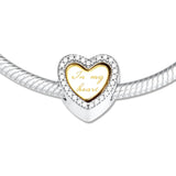 925 Sterling Silver Shine In My Heart Charm for Bracelet Beads DIY