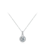 925 Silver Zircon Geometric pendant Necklaces Women Jewelry