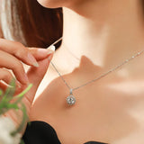 925 Silver Zircon Geometric pendant Necklaces Women Jewelry