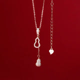 925 Silver Zircon Gourd Tassel Necklace Y Shape Choker for Women