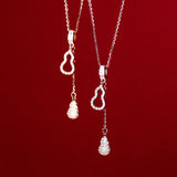 925 Silver Zircon Gourd Tassel Necklace Y Shape Choker for Women