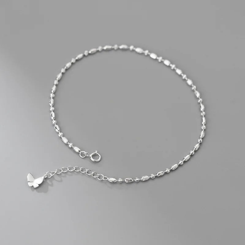 925 Silver Butterfly Anklets Fine Foot Chains Ankle Bracelets