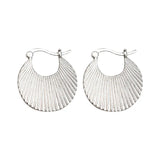 925 Silver Geometric Texture Clip Earrings for Women