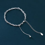 925 Sterling Silver Bead Bracelet Retro Tassel Hypoallergenic Jewelry