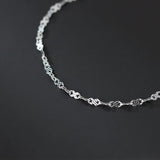 925 Silver Infinity Chain Bracelet Hollow Pattern Fine Jewelry