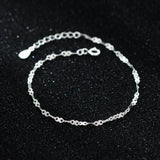 925 Silver Infinity Chain Bracelet Hollow Pattern Fine Jewelry